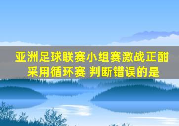 亚洲足球联赛小组赛激战正酣 采用循环赛 判断错误的是